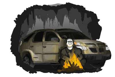 Frankenstein Driving An Aztek